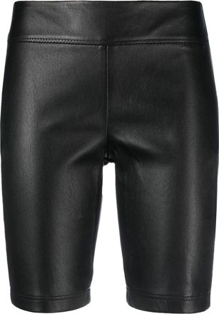Loewe logo-print leather shorts - Black