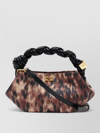 Ganni bou mini purse animal print strap