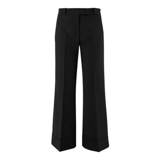 Ql2 Quelledue Melodia3 Wool Trousers - female - QL2 QUELLEDUE - Wide Trousers - Black - 2XL - Trousers