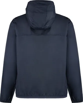 K-Way Mens Claude Hooded Nylon Jacket Blue Polyamide Raincoats Coat