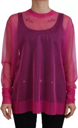 Dolce & Gabbana Fuchsia Polyester Crewneck Pullover Womens Sweater (Pre-Owned)