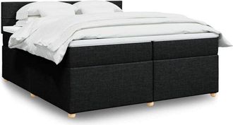 vidaXL Vidaxl - Cama Box Spring Con Colch&oacute;n Tela Negro 200x200 Cm