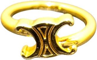 Celine Gold Gold Plating Band Ring (Pre-Owned)