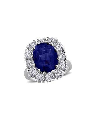 Rina Limor 14K 11.61 Ct. Tw. Diamond & Sapphire Halo Ring