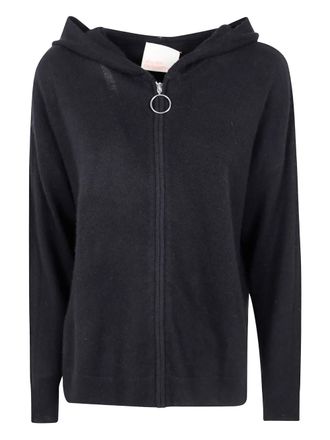 Absolut Cashmere hooded zip-front cashmere cardigan - women - Cashmere - S - Black