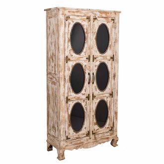 Wanderlust Deco Vitrina De Madera Marr&oacute;n 91x40x183