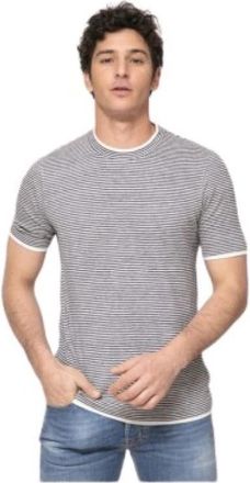 Brunello Cucinelli Gestreept linnen T-shirt met ronde hals - Heren - T-shirts - Veelkleurig - XL - Linnen - Tops