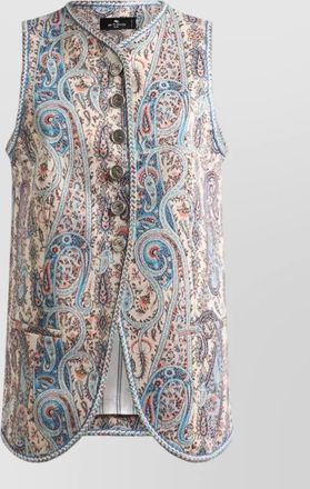 Etro jacquard paisley floral stretch cotton vest