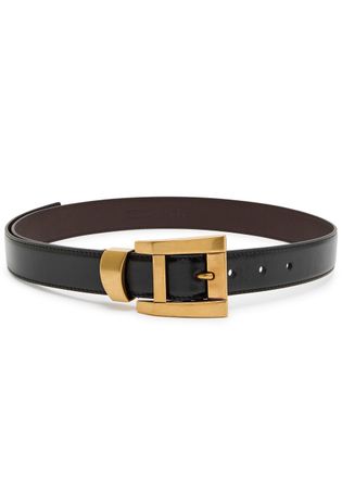 Versace Glossed Leather Belt - Black - (UK 16 / Xxl)