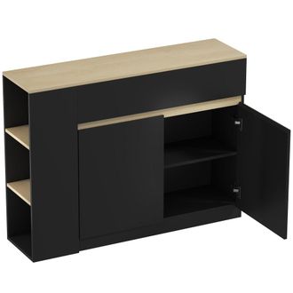 HOMCOM Aparador de cocina 110x29.5x82 cm negro