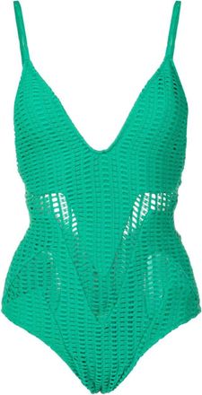 Amir Slama cut-out swimsuit - women - Polyamide/Elastane - GG - Green