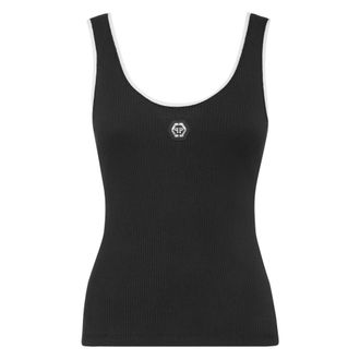 Philipp Plein Tops, Dames, Zwart, M, Katoen, Tanktop