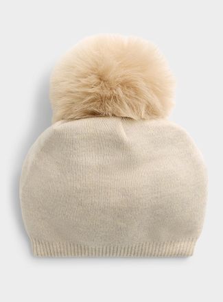 Kyi Kyi Womens Cashmere-blend pompom Tuque Hat