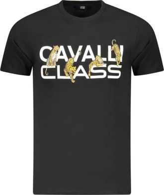 Cavalli Cotton T-Shirt - Heren - T-shirts - Zwart - L - Katoen - Tops
