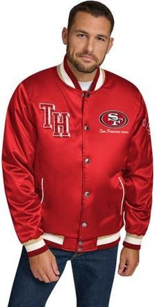 Tommy Hilfiger Mens Tommy Hilfiger Scarlet San Francisco 49ers Dante Full-Snap Satin Jacket at Nordstrom, Size Xx-Large