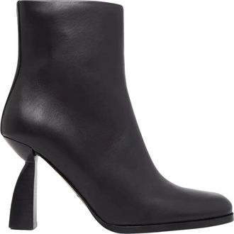 Nodaleto Zwarte enkellaarsjes Angel Billie - Dames - Laarzen met Hak - Zwart - 39 EU - Leer - Schoenen