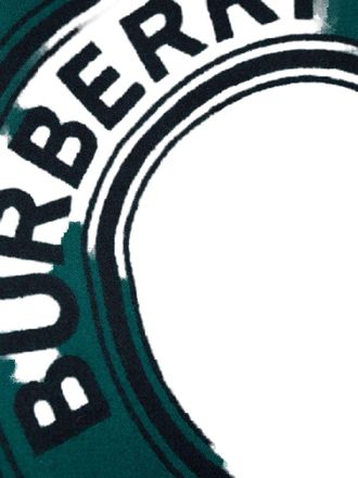 Burberry Roundel Jacquard Wool Scarf - Green