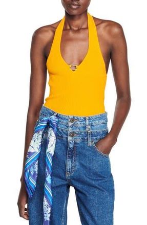 Sandro Donatien Halter Neck Top in Orange at Nordstrom Rack, Size 2 (Fits Like 4-6 Us) / 38 Eu