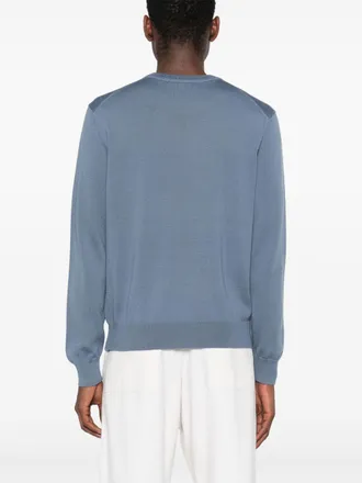 Maison Kitsun&eacute; Bold Fox Head Appliqu&eacute; Sweater - blue