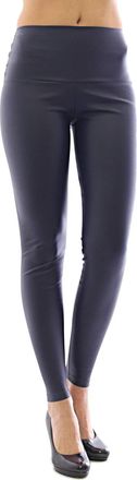 YESET New Leggings Long Faux Leather Treggings Leatherette Matt high Waist - Indigo-Graublau, XXXL