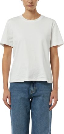 Comma T-Shirt COMMA, Damen, Gr. 34, wei&szlig;, Single Jersey, Obermaterial: 100% Baumwolle, unifarben, normal h&uuml;ftbedeckend, Rundhals, Shirts T-Shirt, unifarben,