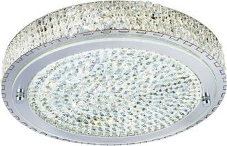 Searchlight Searchlight Flush - LED 1 Light Large Flush Ceiling Light Chrome, Crystal