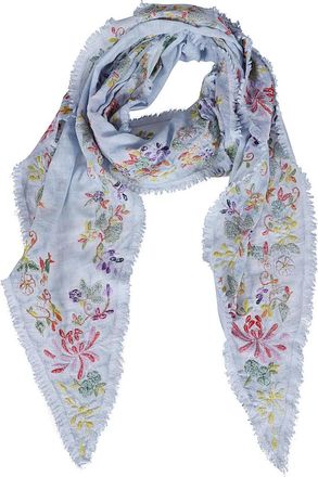 Faliero Sarti Sjaal - Dames - Wintersjaals - Blauw - ONE Size - Katoen - Accessoires