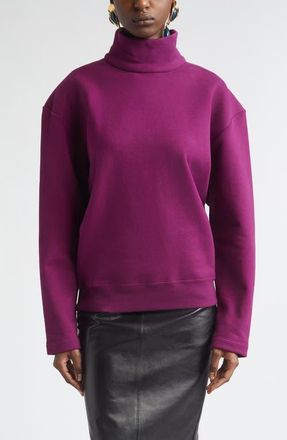 Saint Laurent Fleece Sweatshirt in Violet at Nordstrom, Size X-Small