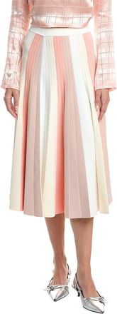 3.1 Phillip Lim Colorblock Stripe Ribbed Pleated Midi Skirt