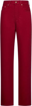 Jacquemus Rode High Waist Straight Leg Jeans - Dames - Regular Fit Jeans - Rood - W29 - Katoen - Jeans