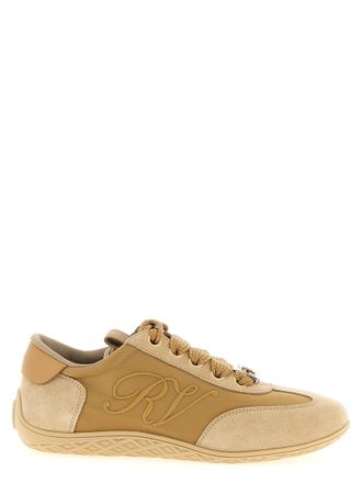 Roger Vivier Beige Calfskin High Top Womens Sneakers