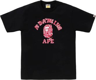 A Bathing Ape Palm Resort Camo College T-Shirt Black Pink 0ZXTEM044101QBKT