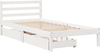vidaXL Bed Frame without Mattress White 100x200 cm Solid Wood Pine Vidaxl