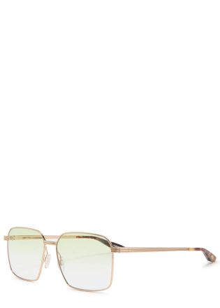 Barton Perreira Hampton Rectangle-frame Sunglasses - Green - One Size
