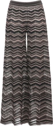 D.exterior Brown Lurex Geometric Straight-Leg Pants