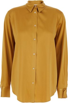 Forte_Forte Forte_Forte Yellow Shirt With Classic Collar In Silk Woman