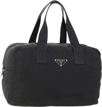 Prada Pre-owned Weekend Bags, female, Black, Size: ONE SIZE Pre-owned Nylon Boston Bag