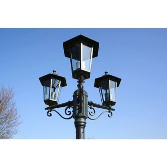 Berkfield Home Decorative Garden Light Post 3-arms 215 cm Dark Green/Black Aluminium in Green