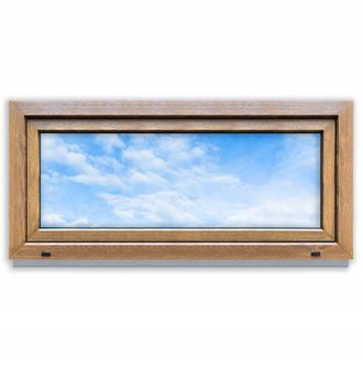 OEM Ventana De Pvc Golden Oak 1165x535 Izquierda Nueva, Oscilobatiente, Doble Acristalamiento Ru