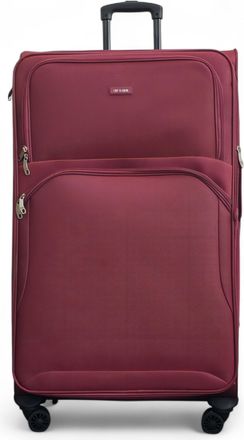 Infinity Leather Uitbreidbare zachte bordeauxrode extra grote 8-wiel lichtgewicht koffer reistassen