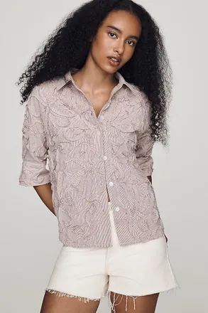 Maeve Mabel Boxy Oxford Shirt Top