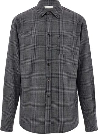 Ferragamo Camicia a quadri con ricamo - Nero