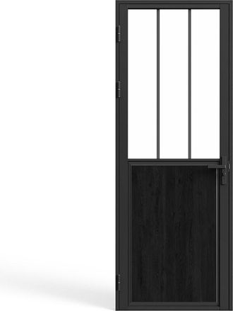 Vente-Unique Vente-unique - Blocco Porta Reversibile H204 X L73 Cm In Alluminio E Vetro Temperato Stile Atelier - Ermelo