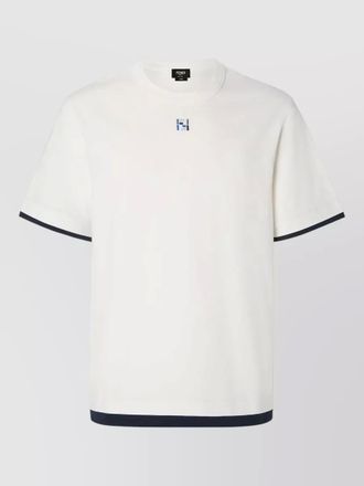 Fendi crew neck short sleeve t shirt contrast trim