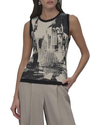 DKNY Dkny Boucle Printed Sweater