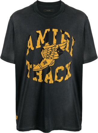 Amiri Track short-sleeve T-shirt - men - Cotton - L - Grey