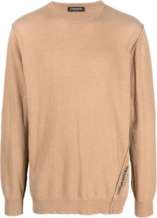 Costume National Contemporary logo embroidery knit jumper - men - Wool/Polyamide/Viscose/Cashmere - M - Neutrals