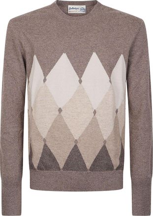 Ballantyne Argyle Cashmere Crewneck Sweater