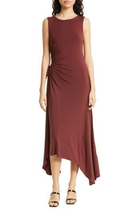 Ted Baker Giullia Ruched Handkerchief Hem Jersey Dress in Brown at Nordstrom Rack, Size 1
