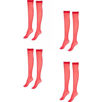 Lechery 8-Pack Glossy Sheer Fashion Socks in Red at Nordstrom